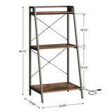 Herture 5-10 Gallon Fish Tank Stand with Shelf, Metal Frame Aquarium Stand with Storage and Power Outlet, for 2 x Fish Tank, 20.47" L*15.11" W Reptile Tank Rustic Brown PG10YGN Herture