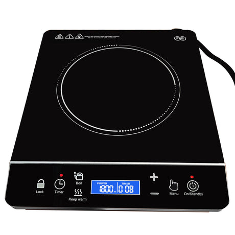 OMEO Portable Induction Cooktop Hot Plate Countertop Burner 1800 Watts Induction Burner with LCD Sensor Touch, LED Display, 10 Temperature Levels, Child Safety Lock, Auto Shutoff Function OMEO