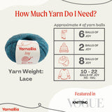 Joy Yarn Lace Weight 4-Pack, 25g/219yd - 100% Baby Alpaca | Ultra-Soft Yarn Spun for Knitting & Crocheting Beautiful Stitch Definition for Sweaters, Blankets & Accessories | Snow Yarnalia