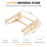 Wood Laptop Stand,Universal Computer Stands for Desk,Vertical Laptop Holder for MacBook Pro, Wooden Laptop Riser for MacBook Air, Dell, HP, Lenovo Compatible with 13.3 to 17.3 Inches All Laptops VNYOTT