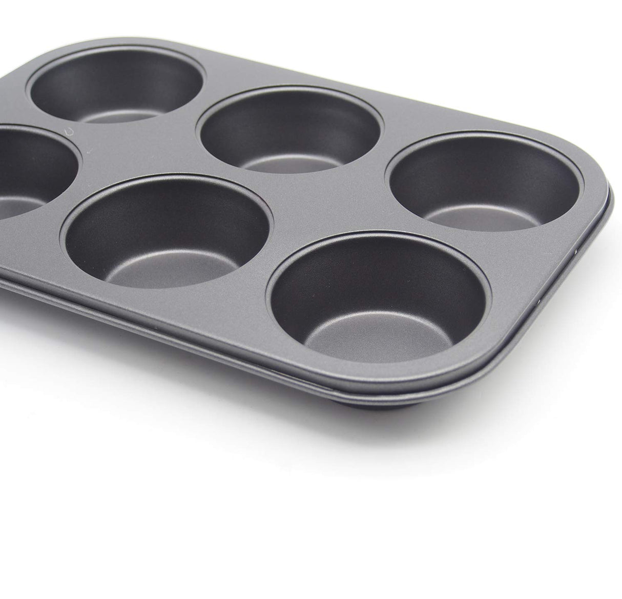 HYTK Muffin Pan 6 Cup Cupcake Baking Pan No Stick Carbon Steel Easy Clean HYTK