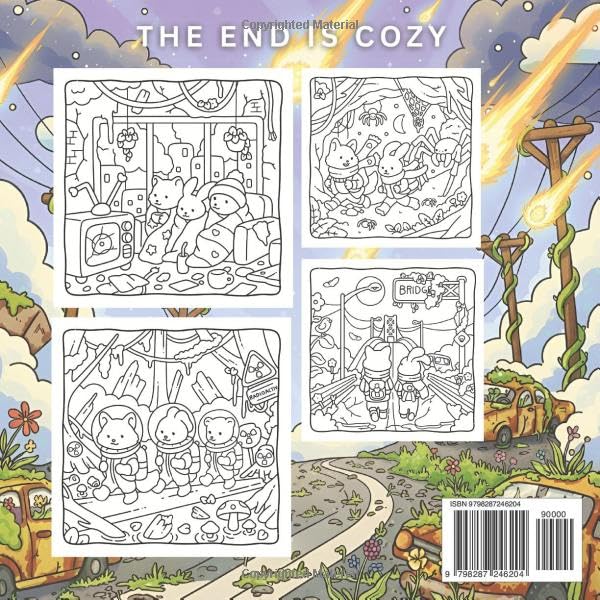 Apocalypse Friends Coloring Book: A Cute and Cozy Post-Apocalyptic Journey for Adults & Teens to Color Majosta