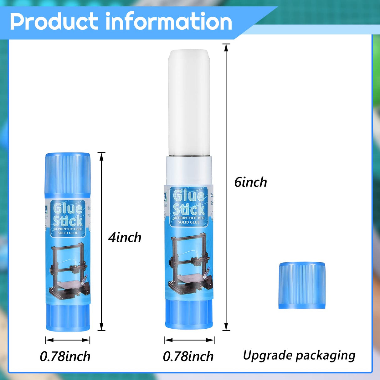 Outus 3D Printer Glue Sticks PVP Solid Glue Sticks for 3D Printer Hot Bed Removing Printing Models(6 Pieces) Outus