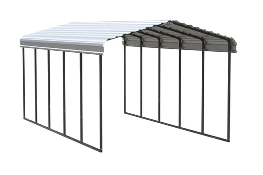 Arrow Carports Galvanized Steel Carport, Full-Size Metal Carport Kit, 12' x 24' x 9', Eggshell