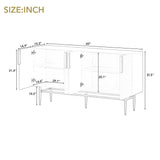 NicBex Modern Elegant Sideboard Cabinet,Large Buffet Storage Cabinet with Gold Metal Handle,4-Door Sideboard Buffet Cabinet for Living Room,Bedroom and Hallway,Gray NicBex
