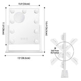 NUSVAN Vanity Mirror with Lights, Makeup Mirror with Lights,3 Color Lighting Modes Detachable 10X Magnification Mirror Touch Control,360°Rotation, White. NUSVAN
