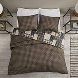 Madison Park Reversible Quilt Cabin Lifestyle Plaid Design - All Season, Breathable Coverlet Bedspread Bedding Set, Matching Shams, Timber Black/Brown Full/Queen(90"x90") 3 Piece Madison Park