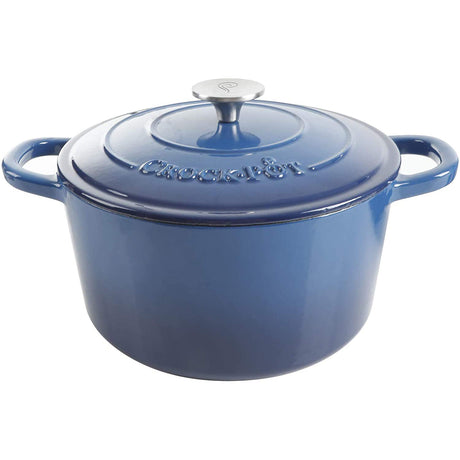 Crock-Pot Artisan Round Enameled Cast Iron Dutch Oven, 5-Quart, Blue Crock-Pot