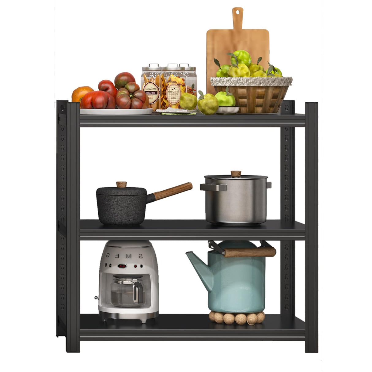 32" W Garage Shelving, 1500LBS Garage Storage Shelves Heavy Duty Industrial Shelving Unit, 3 Tier Adjustable Metal Shelving for Basement, Shop, Warehouse, 32" W x 16" D x 32" H Umeiga