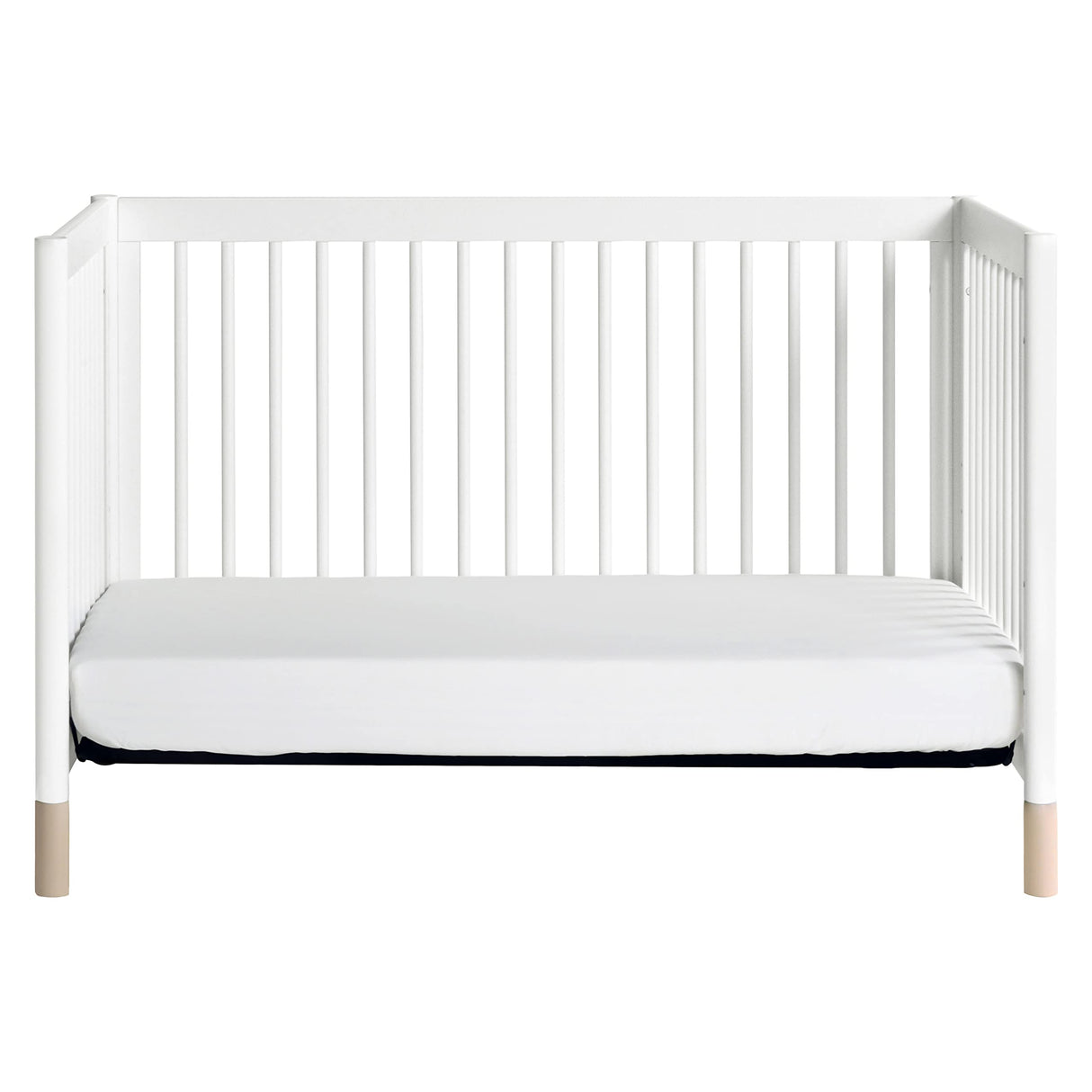 Babyletto Gelato 4-in-1 Convertible Crib with Toddler Bed Conversion in White and Washed Natural, Greenguard Gold Certified babyletto