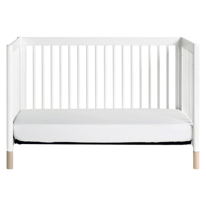 Babyletto Gelato 4-in-1 Convertible Crib with Toddler Bed Conversion in White and Washed Natural, Greenguard Gold Certified