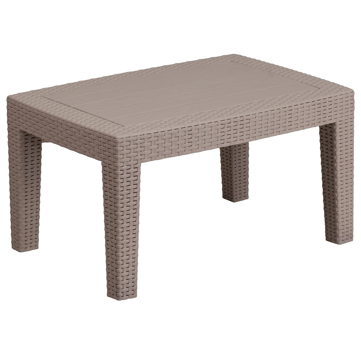 Flash Furniture Seneca Light Gray Faux Rattan Coffee Table Flash Furniture