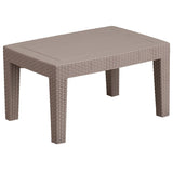 Flash Furniture Seneca Light Gray Faux Rattan Coffee Table Flash Furniture