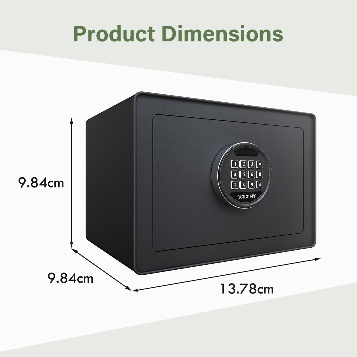 Goldenkey Digital Security Safe and Lock Box,Small Safe box for Money, Keypad Lock,Perfect for Home Office Hotel Business Jewelry Gun Use Storage, 0.77 Cu.Ft./ Black GOLDENKEY