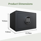Goldenkey Digital Security Safe and Lock Box,Small Safe box for Money, Keypad Lock,Perfect for Home Office Hotel Business Jewelry Gun Use Storage, 0.77 Cu.Ft./ Black GOLDENKEY