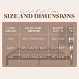 Mid-Century Modern Queen Size Solid Wood Bed Frame with 48" Headboard – Sturdy, Noise-Free Design in Dark Brown AMERLIFE