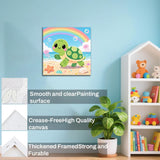 WEMEON Sea Turtles Paint by Numbers Kit for Kids with Frame and Easel, Easy Paint by Numbers Kits for Kids Ages 4-6, Small Painting by Number for Birthday Gift, Painting Party(10X10inch) WEMEON