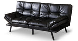 Opoiar SF-BK726 Sofabed, 71 x 33 x 31.5 inches, Black Leather Erdoru