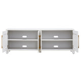 Henn&Hart Rectangular TV Stand for TV's up to 80" in White, TV Stands for the Living Room Henn&Hart