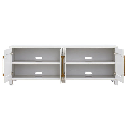 Henn&Hart Rectangular TV Stand for TV's up to 80" in White, TV Stands for the Living Room