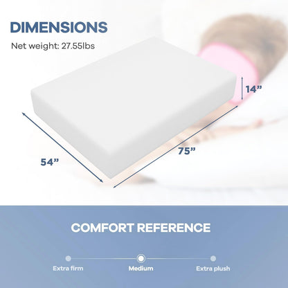 NChanmar 14 Inch Full Gel Memory Foam Mattress Pressure Relieving, Cooling Gel Foam, CertiPUR-US Certified, Bed-in-a-Box, White