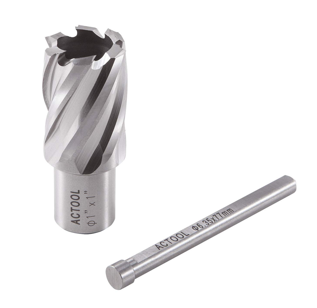 ACTOOL 1" Diameter × 1" Depth of Cut HSS ANNULAR Cutter with 3/4'' Weldon Shank ACTOOL