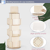 Natheeph Rotating Wooden Display Rack with Two Card Sticker for Greeting Card Vendor Coffee Bag 3 Tier Tabletop Display Stand Natheeph