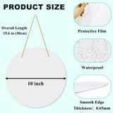 10Pack 10inch Sublimation Door Hanger Blanks, Aluminum Round Unfinished Blank Door Hanger Sign, Metal Wall Hanging Sublimation Ornament Blanks with Rope for Heat Press Machine, DIY Craft, Custom Decor HYHOSHI