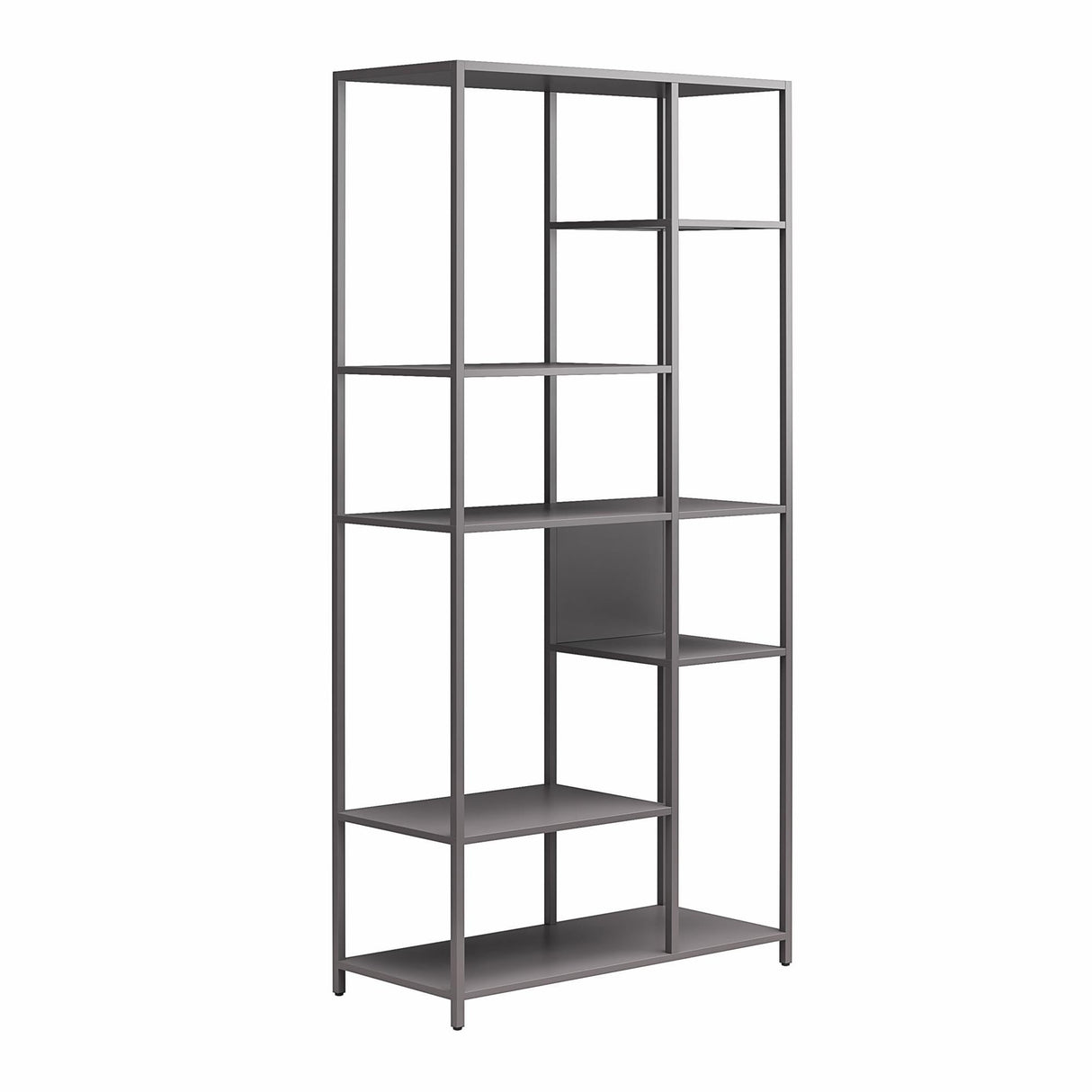 6-Tier Metal Bookcase & Room Divider, 72.83" Tall Narrow Bookshelf for Small Spaces, Open Shelf Storage Unit for Living Room, Office, Bedroom, Industrial Gray WoodArtSupply