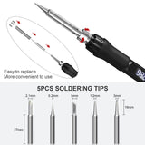 Soldering Iron Kit, 100W Soldering Gun with LED Digital Display, Adjustable Temperature 356-932℉ Solder Kit for Electronics, Includes Soldering Iron Tip, Solder Wire, Stand, Tweezers and Paste, Black Crtsweker