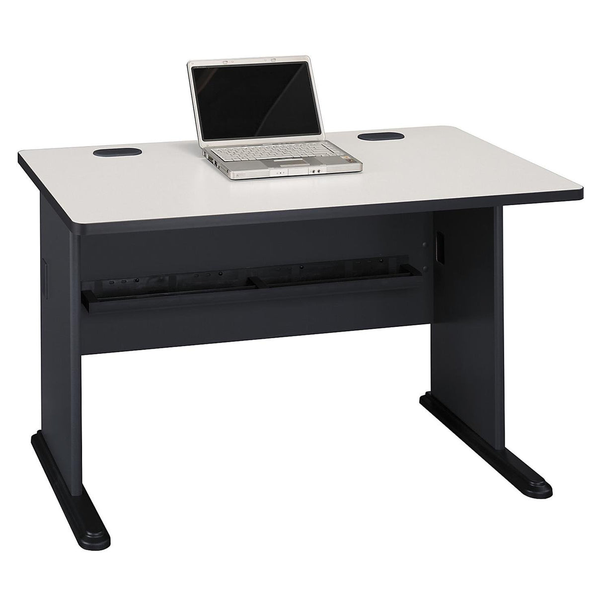 Bush Business Furniture Series A 48W Computer Desk in White Spectrum and Slate, Small Office Table for Home or Professional Workspace Bush Business Furniture