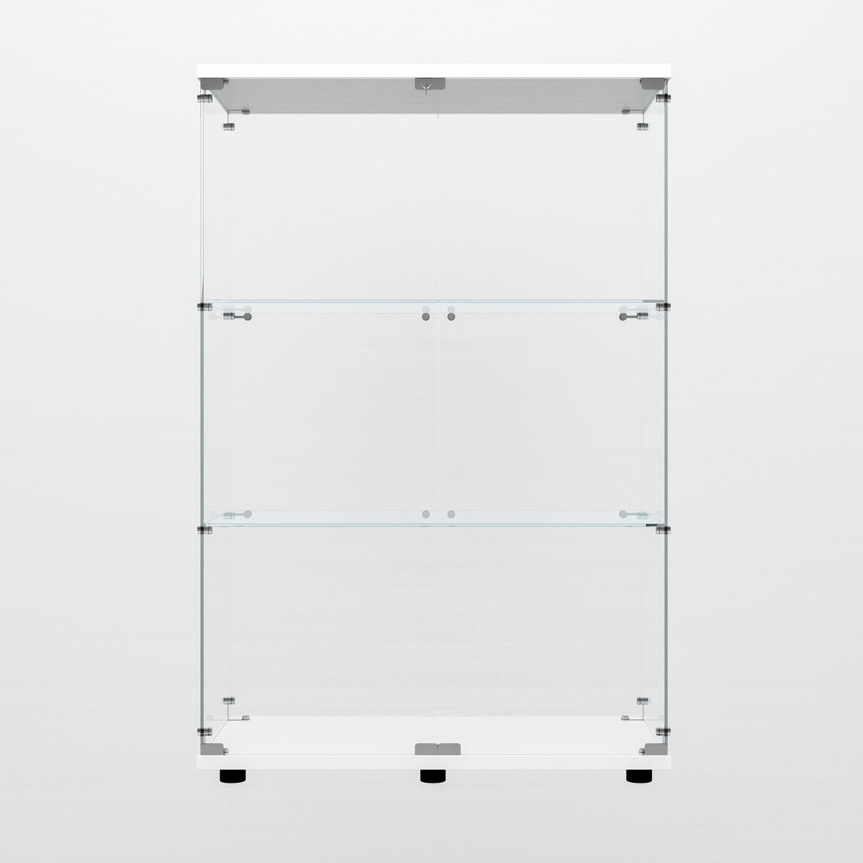 Maxtude 49.17" Tall Tempered Glass Display Cabinet with LED Lights, Curio Cabinet with 3 Shelves with 2 Door, Quick-Install Style Floor Standing Bookshelf File Cabinet for Living Room Office Maxtude