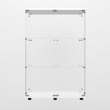 Maxtude 49.17" Tall Tempered Glass Display Cabinet with LED Lights, Curio Cabinet with 3 Shelves with 2 Door, Quick-Install Style Floor Standing Bookshelf File Cabinet for Living Room Office Maxtude