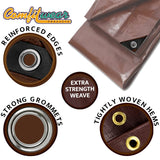 COMFITWEAR 16 MIL Heavy Duty Tarp Super Heavy Duty Tarp Cover 16 MIL Multi-Purpose Extra Heavy Duty Tarps Car Tarp Boat Tarp Camping Tarp General Purpose Waterproof Tarp Cover (20' X 40', Brown) COMFITWEAR