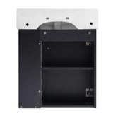 Merax 20" Bathroom Vanities with Sink Top, Wall Mounted Floating Sink Cabinet, Bathroom Cabinet with Doors & Side Storage, Soft-Close System, Black Merax