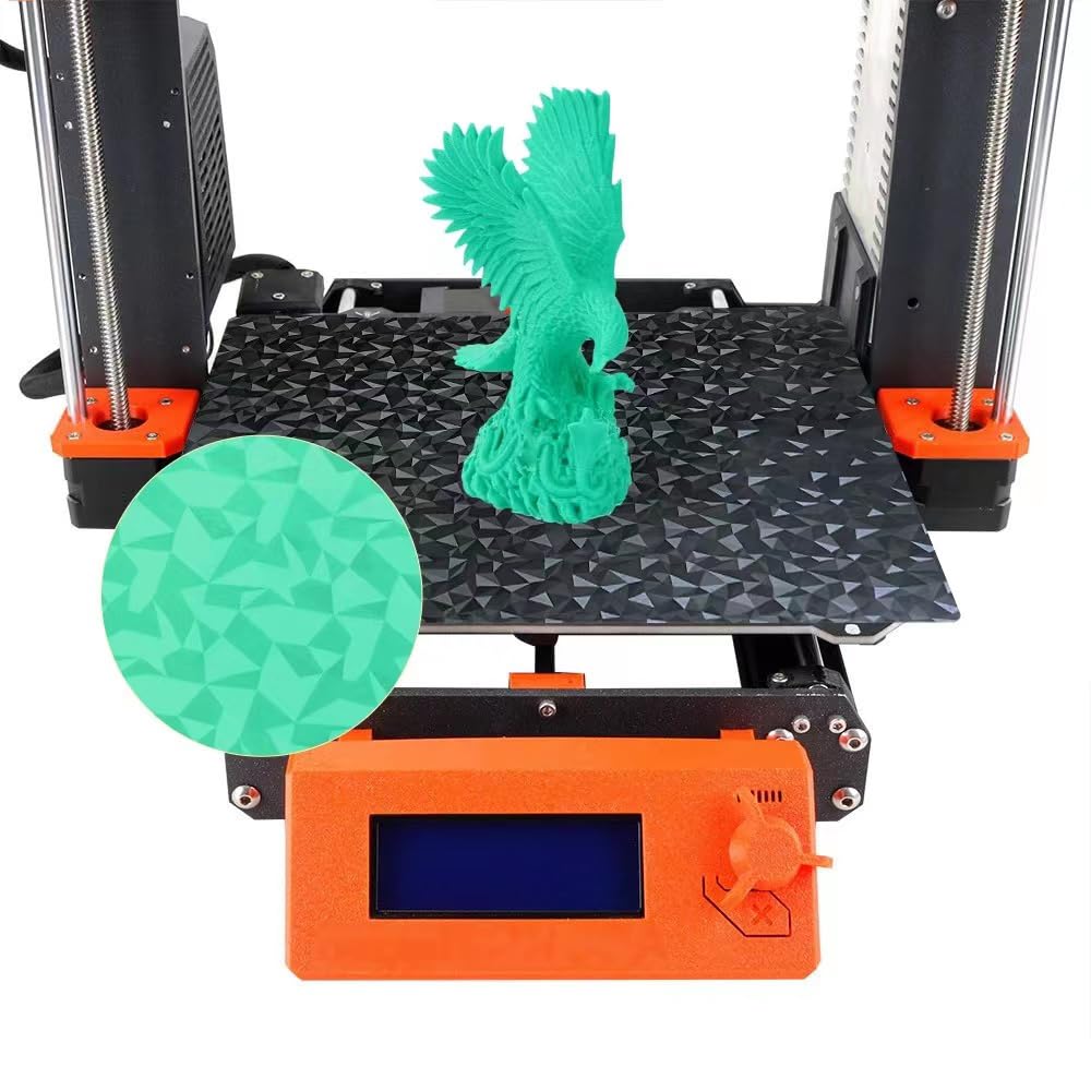 HzdaDeve PEI PEO Sheet Spring Steel Flexible Platform for Prusa I3 MK3 MK3S MK3S+ MK4 MK2.5S 241x254MM Build Plate Heated Bed One Side Textured PEI and One Side Smooth Board PEO for 3D Printer HzdaDeve