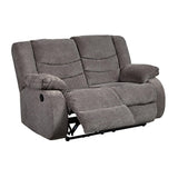 Signature Design by Ashley Tulen Modern Manual Pull Tab Reclining Loveseat, Dark Gray Signature Design by Ashley