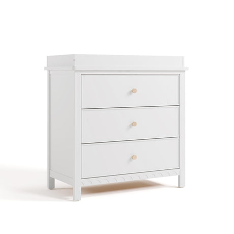 Graco Sasha 3-Drawer Chest with Changing Table Topper (White) – GREENGUARD Gold Certified, Nursery Bedroom Wood Chest with Spacious Storage, Interlocking Drawer System, Pre-Installed Tracks Graco