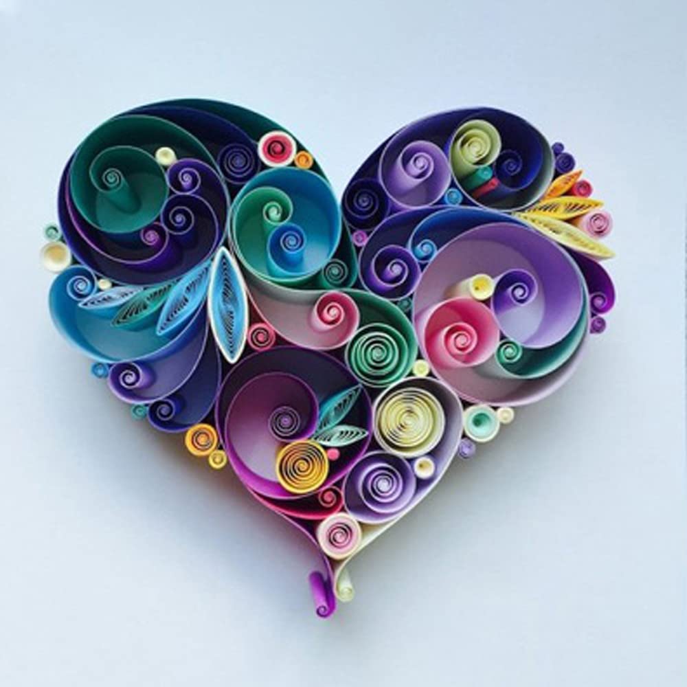 MerainMe Love Heart Paper Quilling Kit Paper Quilling Craft Great for DIY Learning Class, Home Decoration, Birthday Gift. It's Suitable for Children and Craftsmen. MerainMe