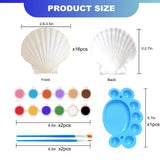 LUCKY BABY Seashells Painting Kit for Kids 16pcs, Arts and Crafts Kits for Girls Boys Age 6 7 8 9 10 11 12, Natural Sea Shells DIY Painting with Watercolor Paints and Brush 2.7-3.5 Inches LUCKY BABY
