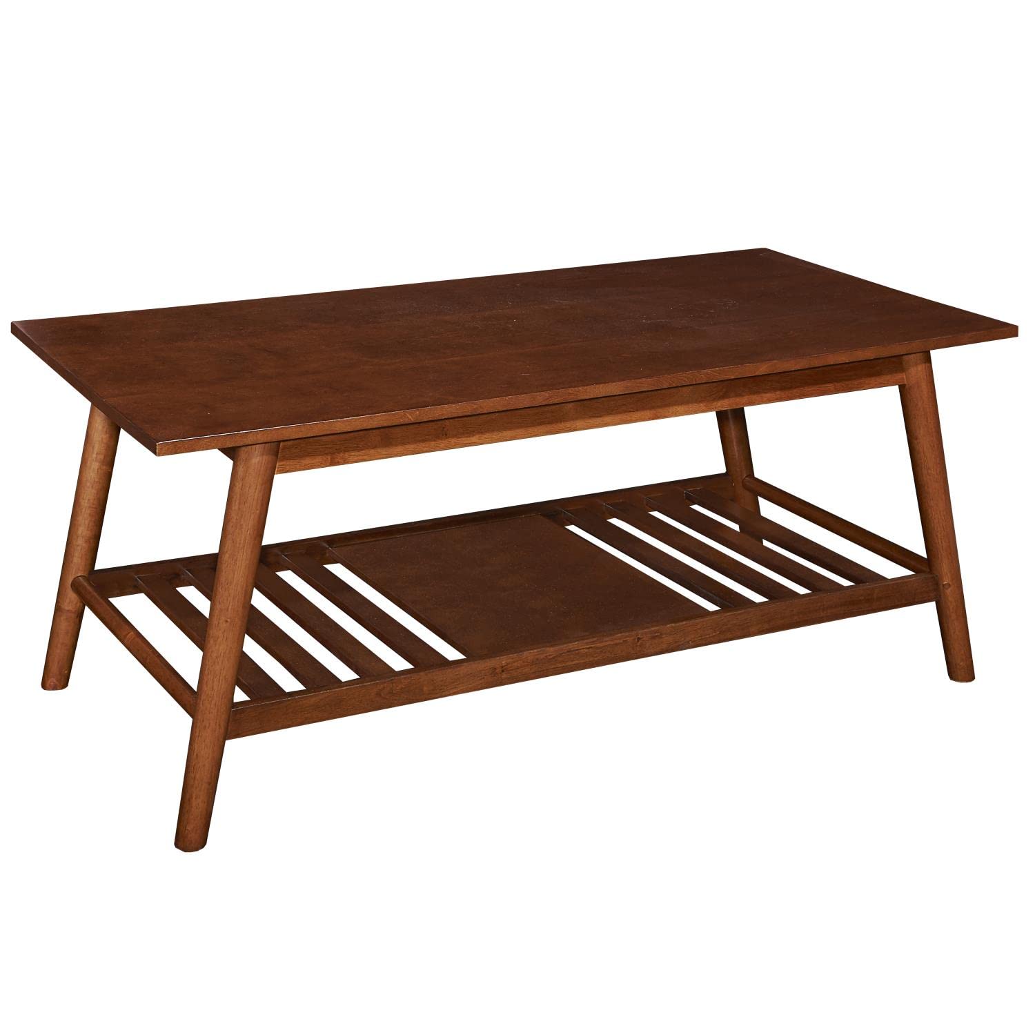 Linon Mid Century Walnut Melissa Coffee Table - WoodArtSupply