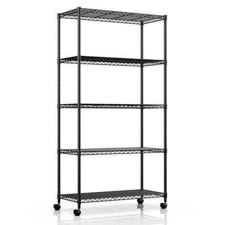 Simple Deluxe 5-Tier Heavy Duty Storage Shelving Unit, 1250 Lbs Loading Capacity, 29.92" W x 13.98" D x 61.02" H, Black Simple Deluxe