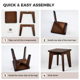 StrongTek Bamboo Small Step Stool, Durable and Stylish Wooden Step for Adults and Kids, Perfect for Kitchen, Bathroom, Bedroom, or Living Room, Non-Slip, Compact, Portable, Easy to Store (Chocolate) StrongTek