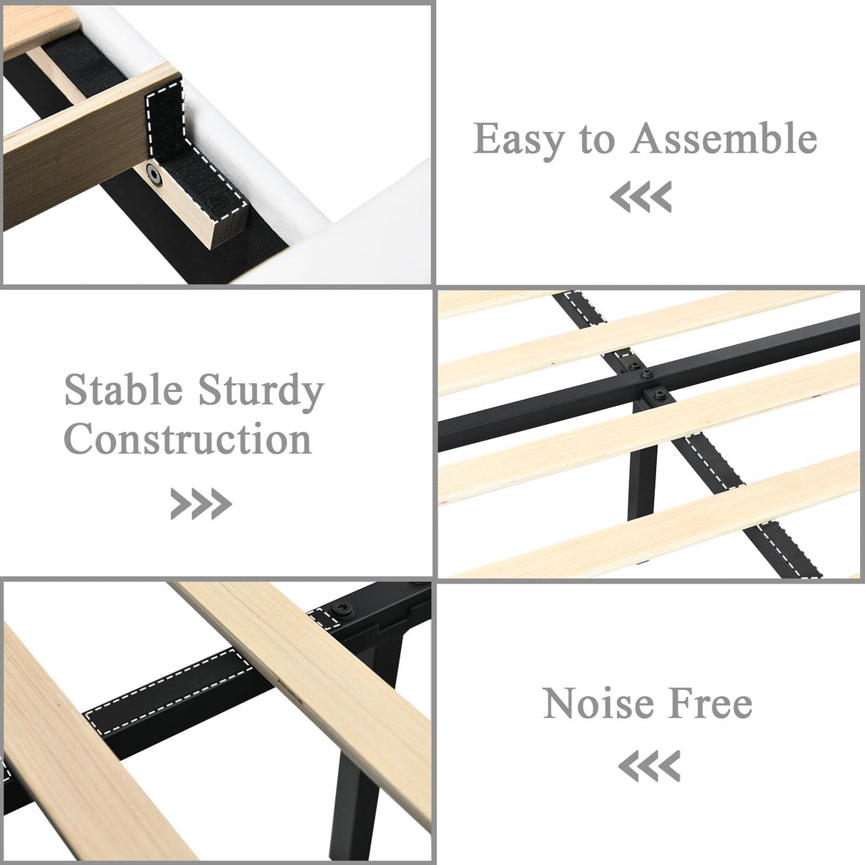 Twin Bed Frames, Upholstered Platform Bed Twin Size with Diamond Tufted Headboard, Modern Velvet Bed Frame with Wingback Design, No Box Spring Needed, Easy Assembly, Black HOMBCK