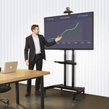 NB North Bayou Mobile TV Cart TV Stand with Wheels for 55" - 85" Inch LCD LED OLED Plasma Flat Panel Screens up to 200lbs AVA1800-70-1P (Black) NB North Bayou