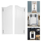 Swinging Doors Cafe Doors, Cafe Saloon Doors, Interior Wood Door Swing Door with Metal Hinges, Bar Saloon Swinging Doors for Kitchen Stairs Bedroom Entrance Partition (White A, 31.9x41.93in) Pinelicorn