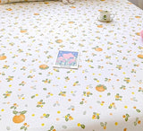 100% Cotton Fitted Sheet with Elastic Band +2pc Pillowcases Orange Fruit Print Double Queen Cal-King Size Mattress Cover for Girls Boys B99A (Queen (U.S. Standard)) Generic