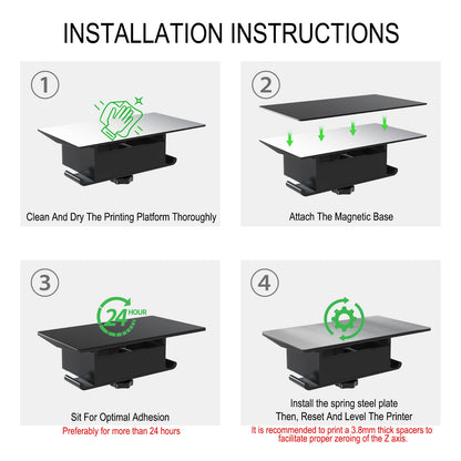 TMYPN Resin 3D Printer Build Plate for Phrozen Sonic XL 4K / Sonic Mighty 4K, 2pcs Flexible Spring Steel Sheet and 1pcs Magnetic Base for 200 x 125mm 3D Printer Platform - WoodArtSupply