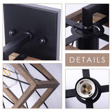 VILUXY Wood Wall Sconces Retro Industrial Rectangle Bedside Wall Sconce Plug-in Cord with Switch Lighting Fixture Black Wall Lamp for Bedroom, Hallway, Entryway, Passway, Dining Room 2 Pack VILUXY