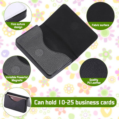 ZUYYON 2 Pcs Sublimation Blank Business Card Holder PU Leather Name Card Case Pocket Heat Transfer Blank Card Carrier Case Wallet with Magnetic Shut for Men Women